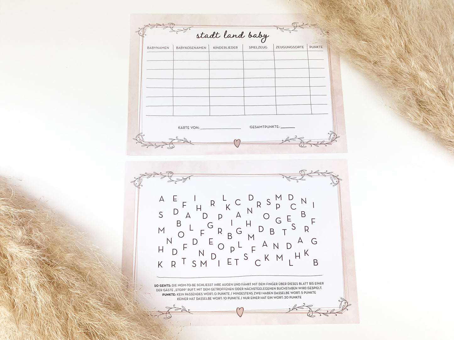 Personalisierte Spiel- und Tippkarten * Babyparty 3er Set