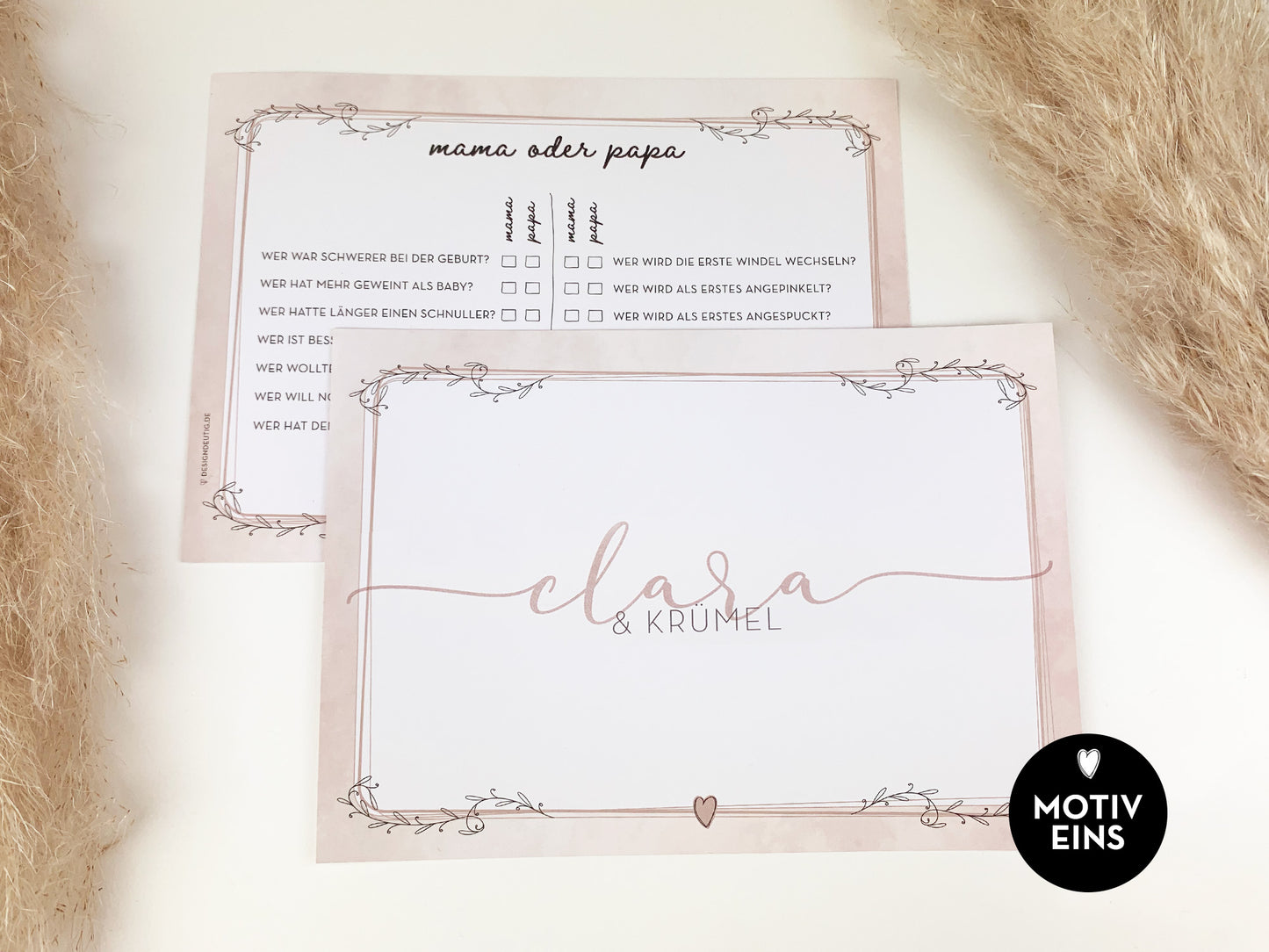 Personalisierte Spiel- und Tippkarten * Babyparty 3er Set