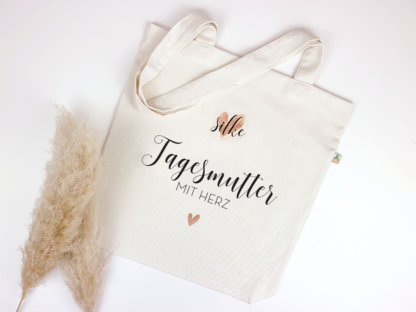 Personalisierte Baumwolltasche * Erzieherin, Hebamme, Lehrerin, Tagesmutter mit Herz