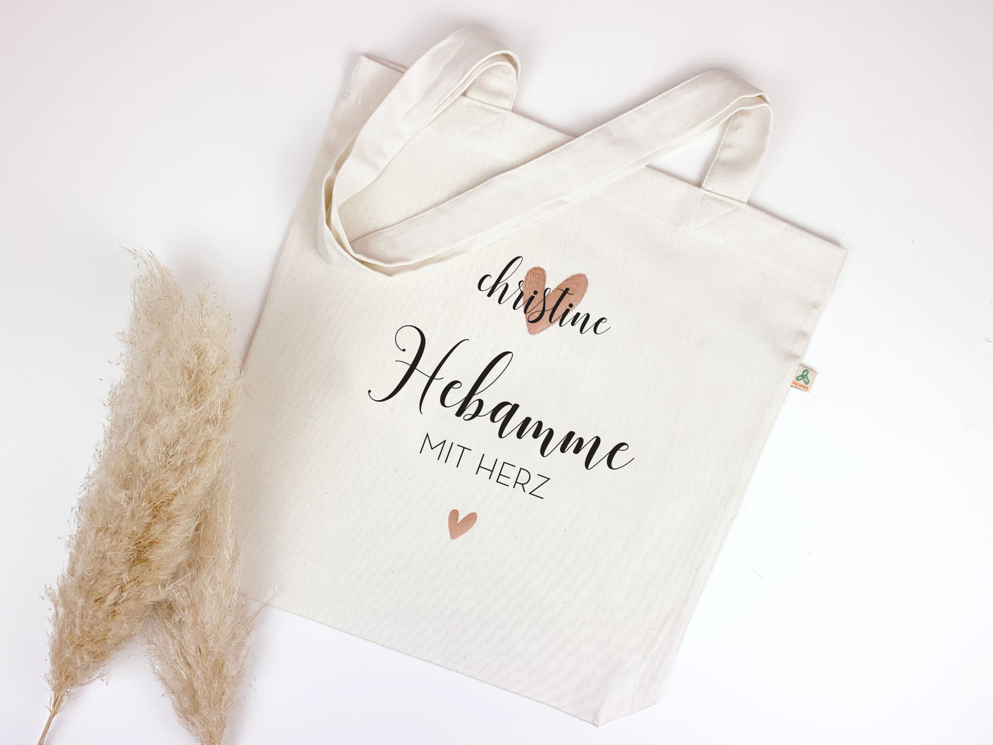 Personalisierte Baumwolltasche * Erzieherin, Hebamme, Lehrerin, Tagesmutter mit Herz