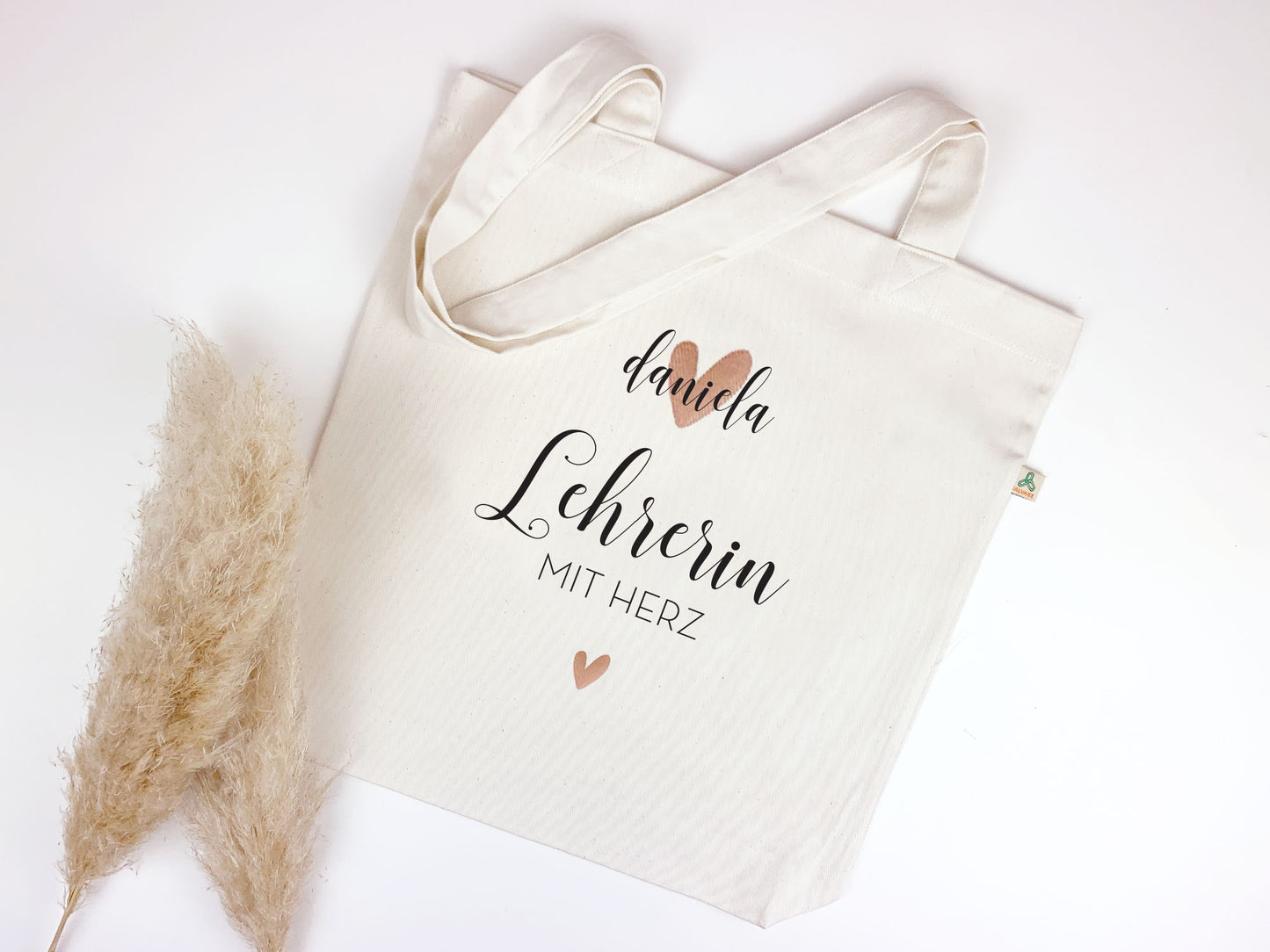 Personalisierte Baumwolltasche * Erzieherin, Hebamme, Lehrerin, Tagesmutter mit Herz