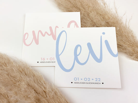 Personalisierte Babykarte * Name & Datum