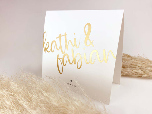 Personalisierte Namenskarte * Hochzeitskarte als KLAPPKARTE