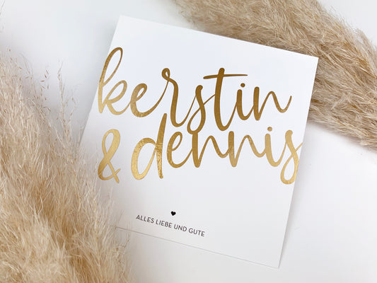 Personalisierte Namenskarte * Hochzeitskarte